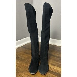 UGG Women's Loma Over Knee Black Suede Boots Side Zip 1095394 US 7.5 M / EU 38.5